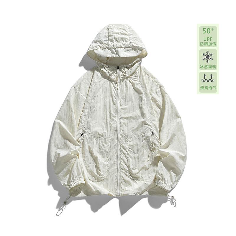 Summer couple anti-ultraviolet skin sunscreen clothing men's and women's UPF10 + light and breathable casual hooded sunscreen clothing