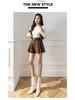 2024 Slimming Women's High Waist A-Line Woolen Pleated Skirt Pants for Winter