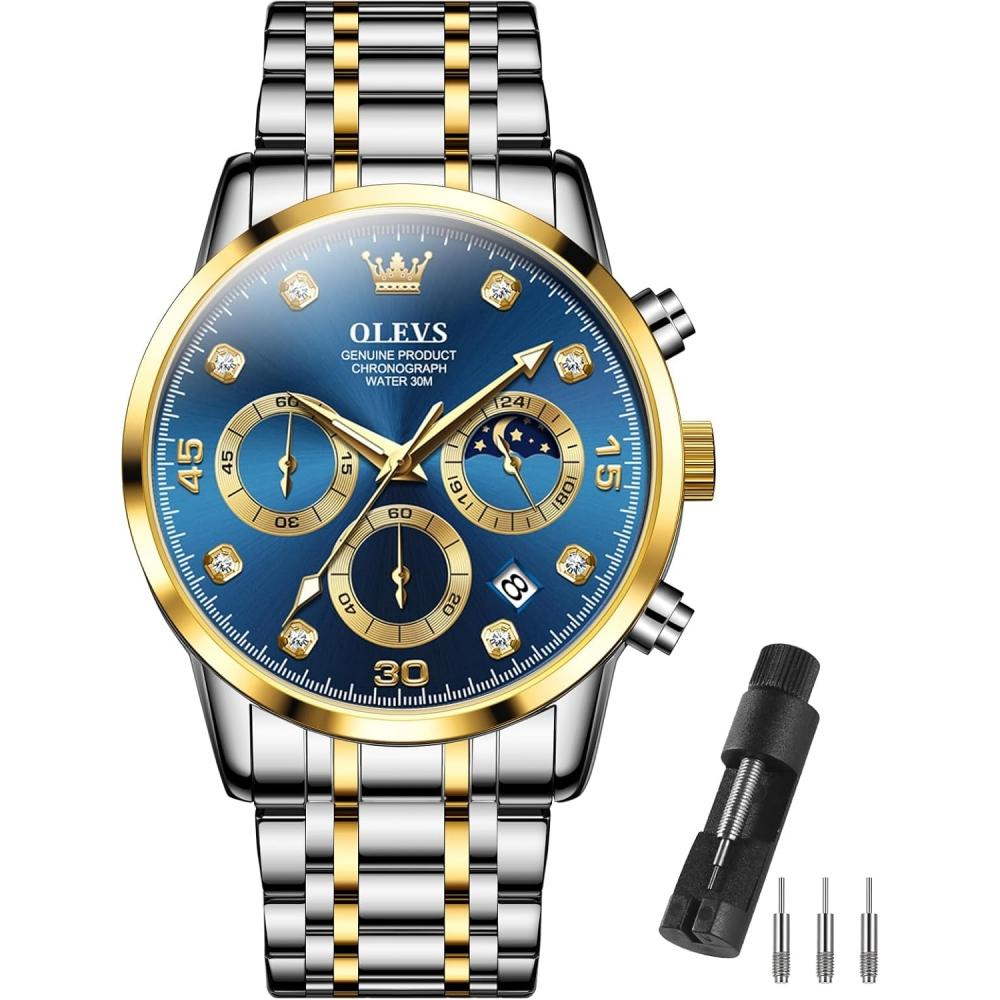 Iqiyi Men S Analog Quartz Watch caSual Blue Waterproof Metal Band 2889g Jl