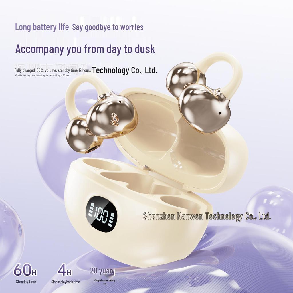 S6Pro Bluetooth Open-Ear Clip-On Drahtlose Kopfhörer mit Smart-Display