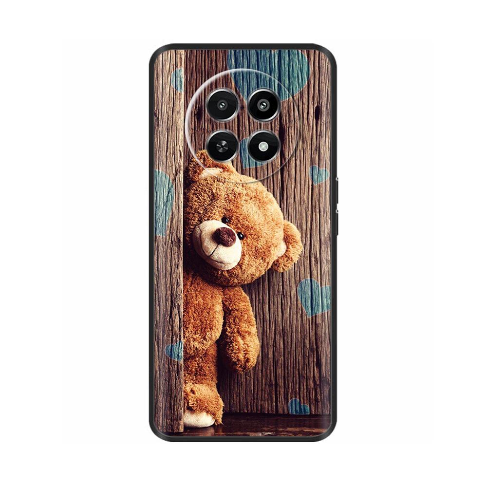 Für Realme 12 5G 12X Handyhülle Cover Blumen Aufdruck Weiches Schwarzes TPU Fundas Für Realme12 12 X Bumper Schale Para Coque Etui Capas
