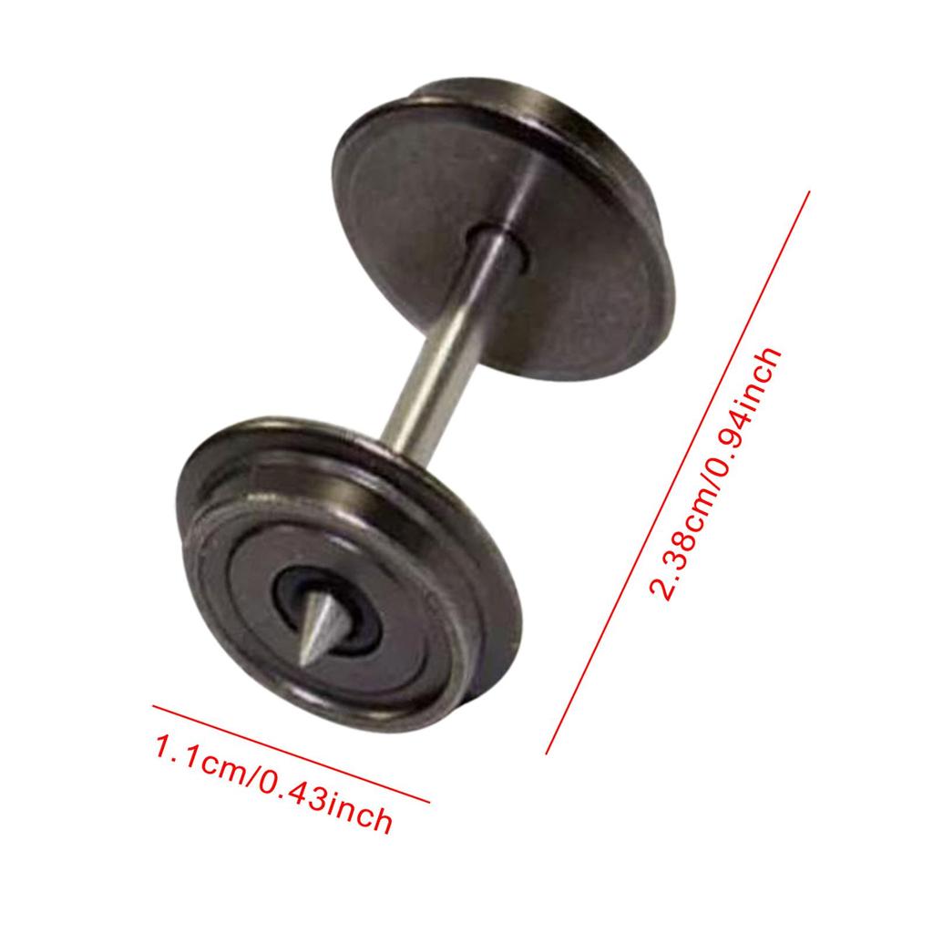 12Pcs Metal DC Wheels, Hobby Train Accessory, Modification Axles, Wheel Set for 1:87