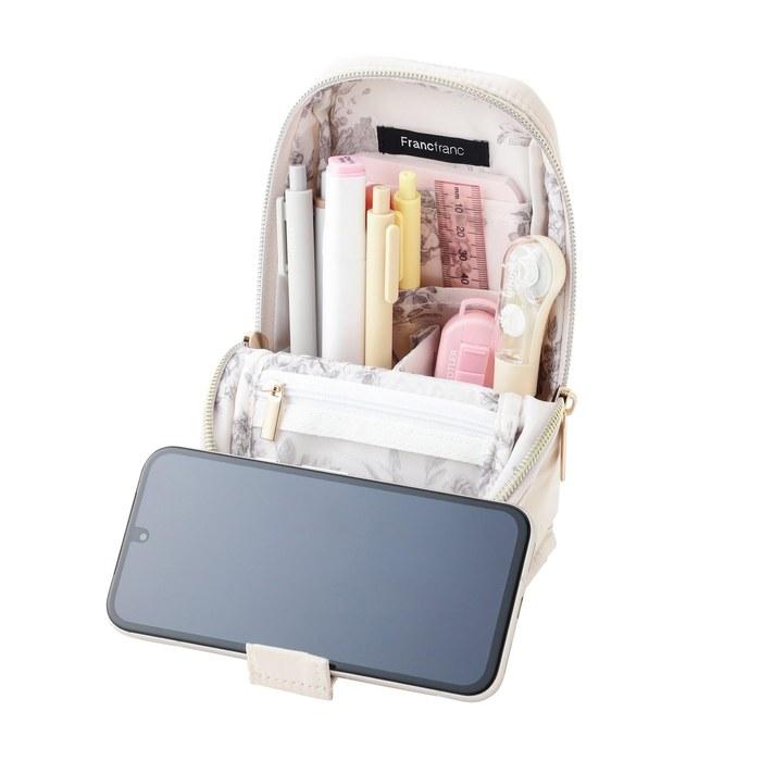 Francfranc Gather Pen & Smartphone Stand Pouch - Dark Gray - W100 x D60 x H190mm