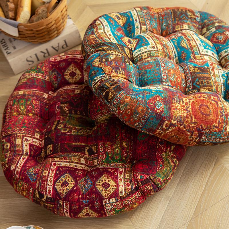 Bohemian Ethnic Style Square Floor Cushion for Balcony or Bedroom