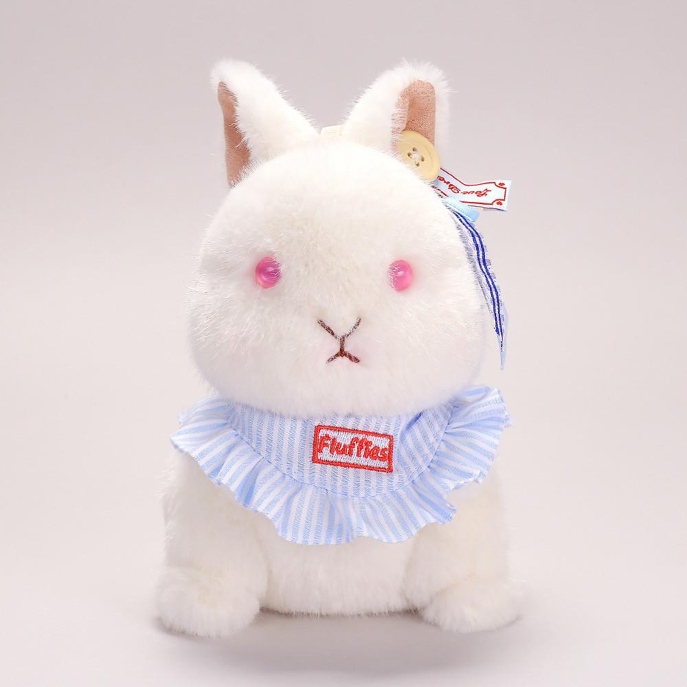 Plush Snowball Bunny Handheld Stress Relief Toy With Glasses For Kids And Adults