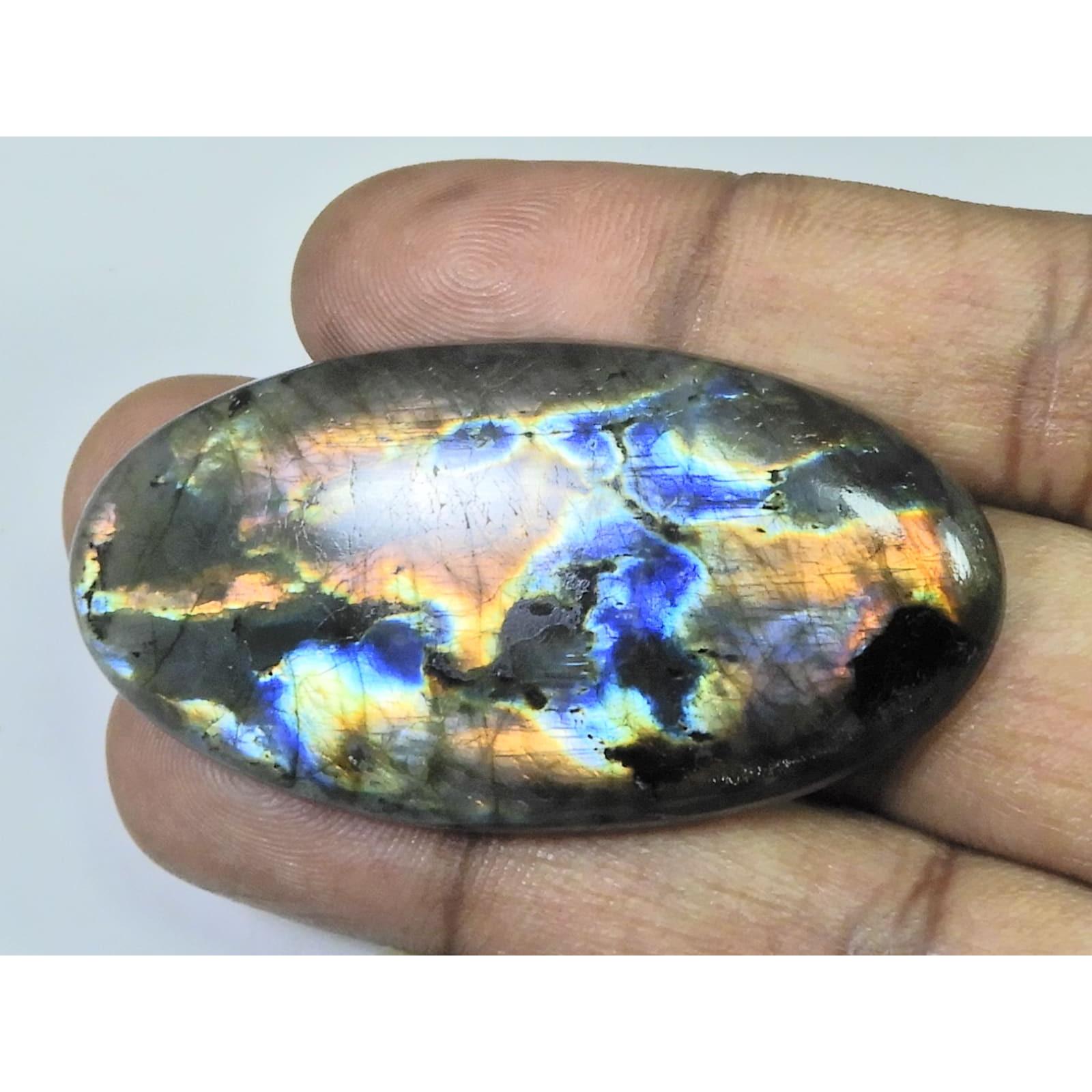 

26X55X06MM Natural Purple Labradorite Spectrolite Oval Loose Gemstone 97Cts. D-448