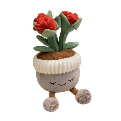 Boneca criativa de planta em vaso rosa brinquedo de pelúcia boneca fofa de planta flor almofada boneca ornamento feminino