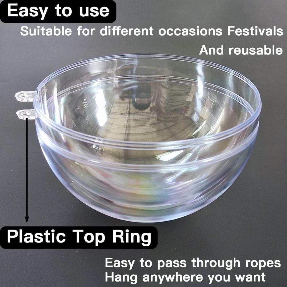 20pcs Clear Plastic Fillable Ornaments for Crafts Christmas Ornaments Balls Clear Acrylic DIY Ornaments Christmas Tree Hanging Christmas Decorations