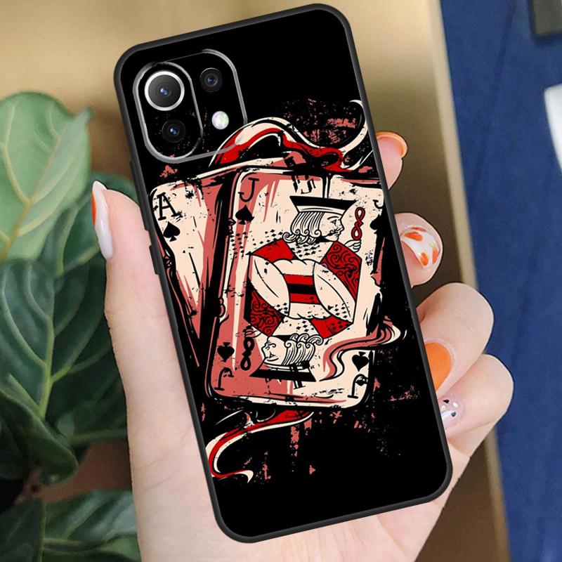 Ace of Spades Poker Case For POCO F5 X3 X5 Pro F4 X4 F3 C65 M5s Cover For Xiaomi 13T 14 Pro 11T 12T 12 13 Lite