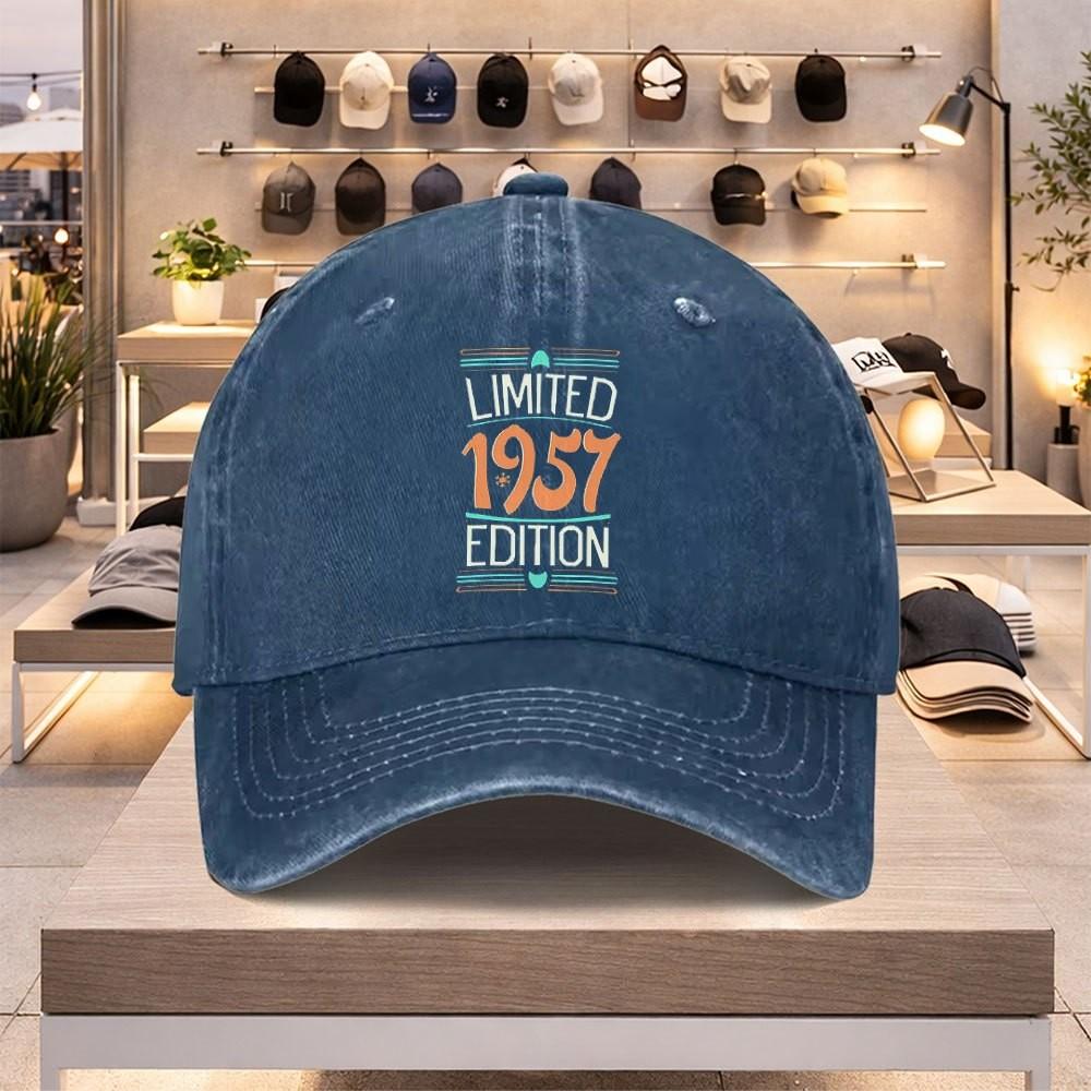Limited 1957 Edition Washed Baseball Cap Adjustable Cotton Casual Sun Hat Unisex