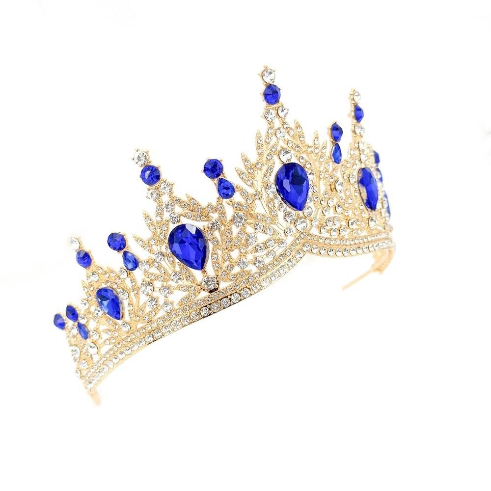 Shiny Ornament Baroque Queen Tiaras Luxury Bridal Headwear Hairpin Rhinestone Diadem  Wedding