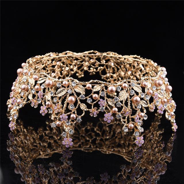 

Цветочный круг королевская королева королевские короны невесты диадема головной убор банкетные тиары выпускной бал конкурс свадебная корона украшения для волос розовый