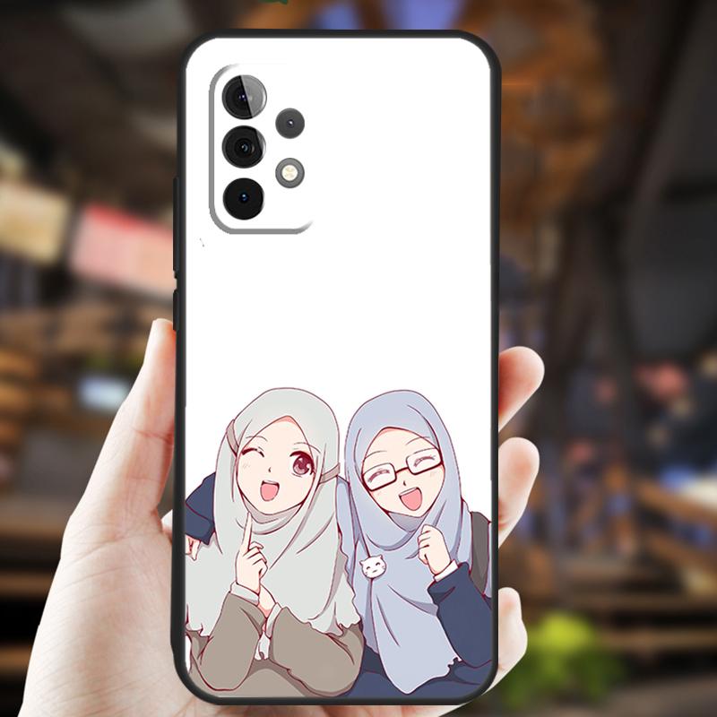 Muslim Arabic Hijab Girl Case For Samsung Galaxy A05 A06 A22 A53 A33 A26 A16 A56 A36 A32 A52 A54 A34 A14 A55 A15 A35