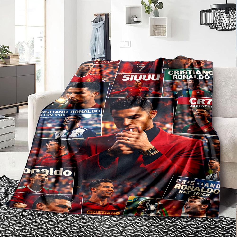 Ronaldo's Golden Legacy Blanket Warmthful Decor Great for Chair Sofa Office Four Seasons Universal Digital Print Best Holiday Gift for Friends Family