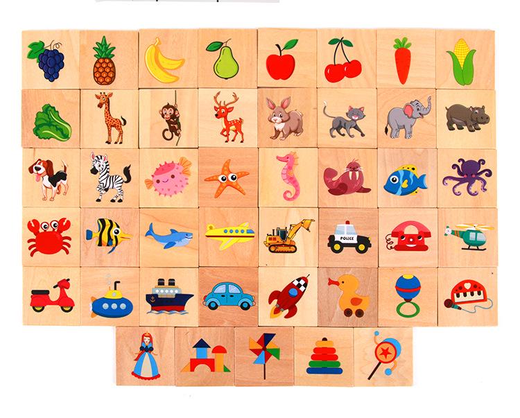 Toddler Shadow Matching Puzzle: Animals, Fruits, Transport & Shapes - Educational Pegboard Toy