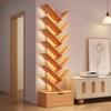 Boekenkast in Boomvorm Massief Hout Boekenhanger Vloer tot Plafond Ruimtebesparende Plank Woonkamer Opbergplank Displayplank Huishoudelijk