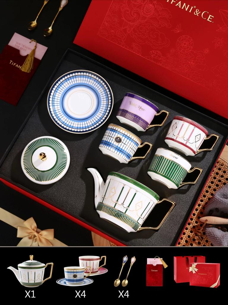 French Afternoon Tea Set Elegant Premium Ceramic Coffee Cup Gift Box Wedding Present Home Tableware Supplies