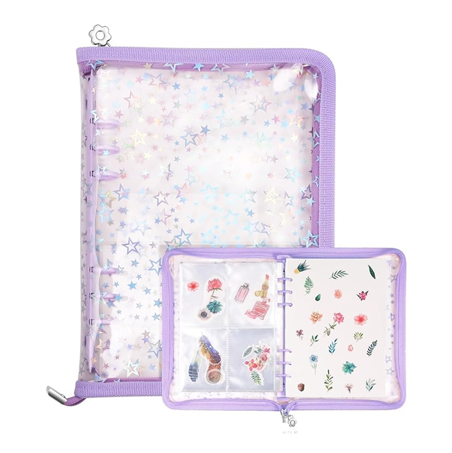 

Sticker notebook with 10 transparent sticker color stickers for peel and versatile large size sticker perfect for gifts sleeves, binder, file, girls,