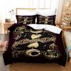 3pcs Queen Size Duvet Cover Sets, Nightmare Before Christmas Jack and Sally Rose Decor Bedding Set 2/3pcs Polyester Quilt Cover