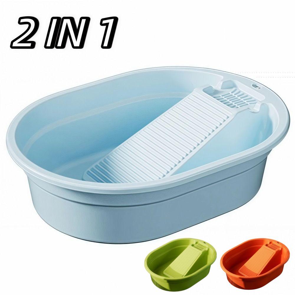 Bassine à laver épaissie en plastique grand bac à lessive pour laver les vêtements à la main