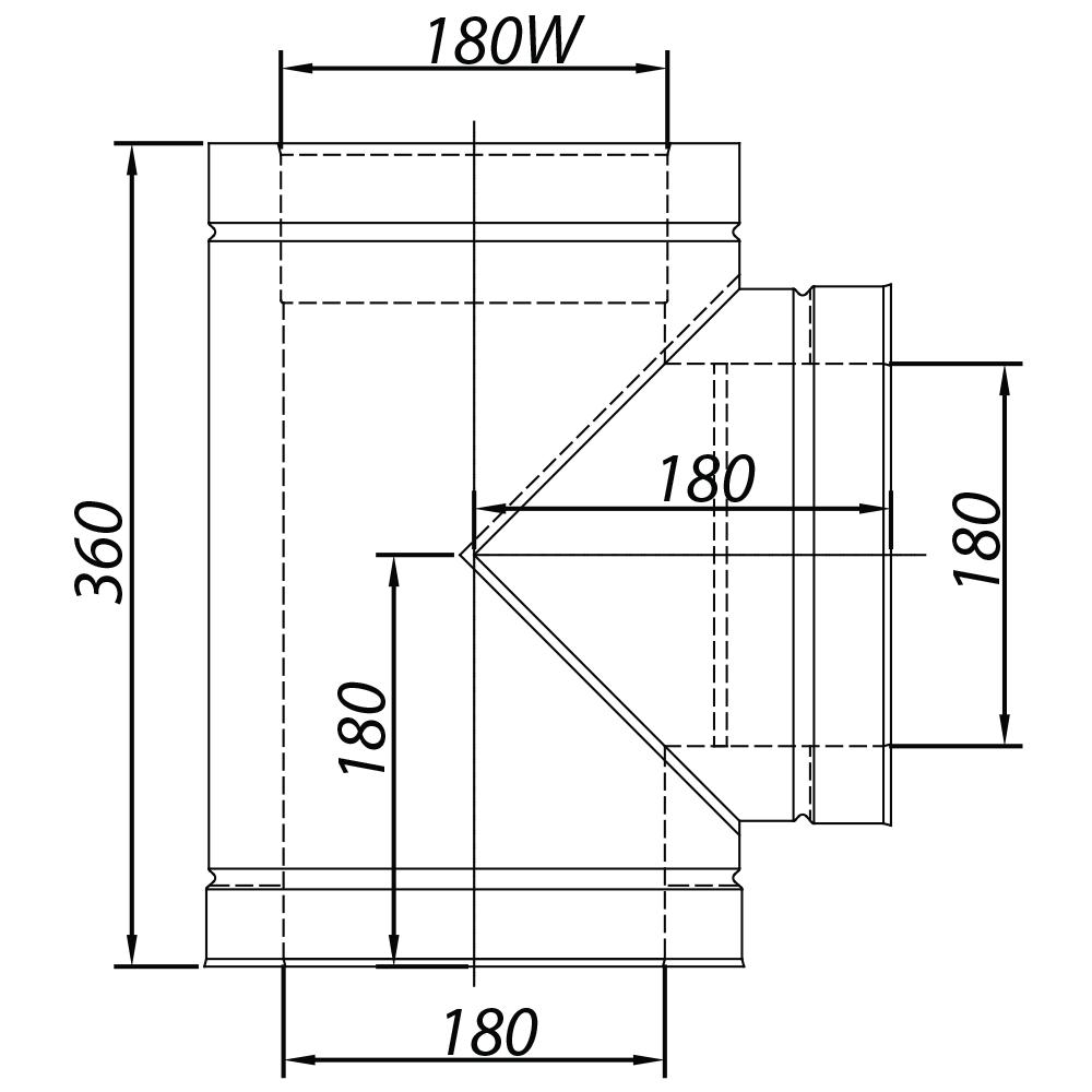 ADAM DW T-piece 90° Fi 180