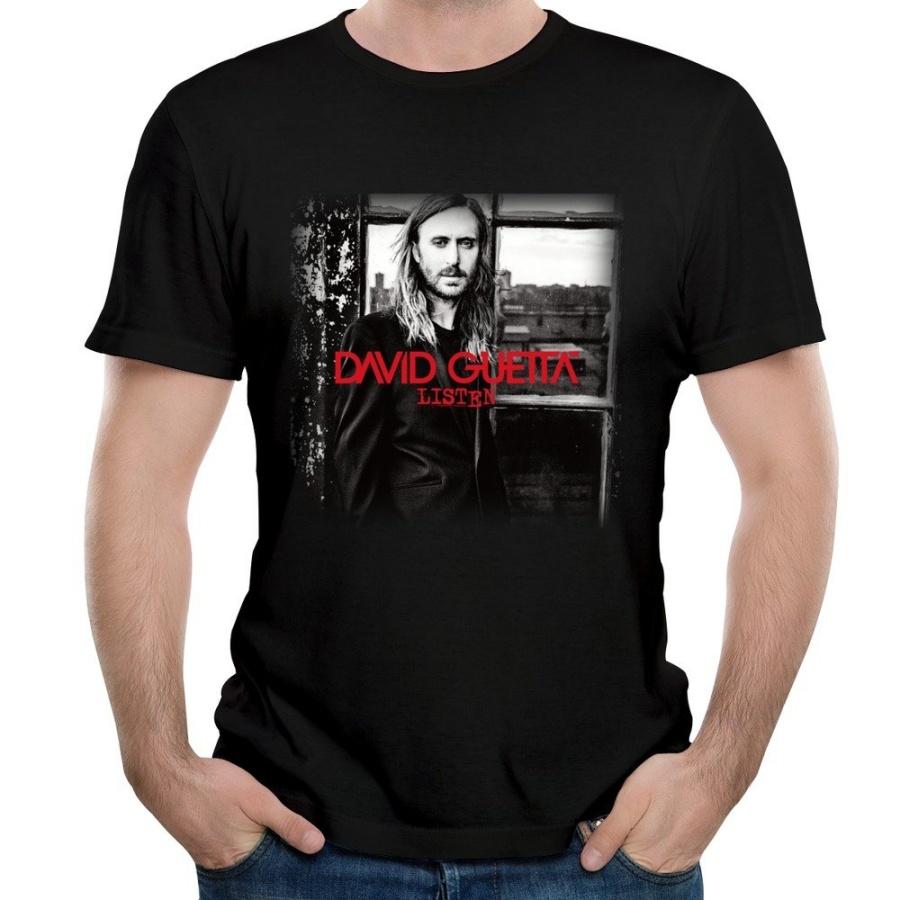 Men s David Guetta Listen Album Cover T Shirts XXL Black S