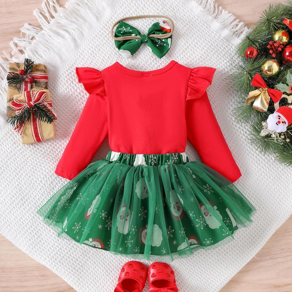 Infant Toddler Long-Sleeve Romper & Skirt Set
