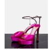 Fashion Colorful Chain Water Diamond Sandals Brand Walk Show Fish Mouth Evening Dress Elegant High Heels 2025 New Pendant Women's Shoes