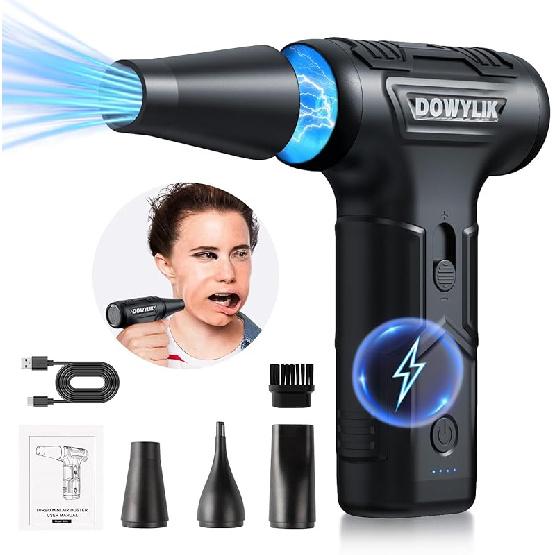 Compressed Air Duster, 220000RPM Electric Air Duster, Canned Air Replace Compressed Air, Mini Blower Stepless Jet Dry Air Blower Compressed Air