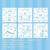 6Sheets Cute Hollow Out Capybara Painting Dies Stamps Stencils Diy Scratch Stamp Painting Template Hand Painting Template