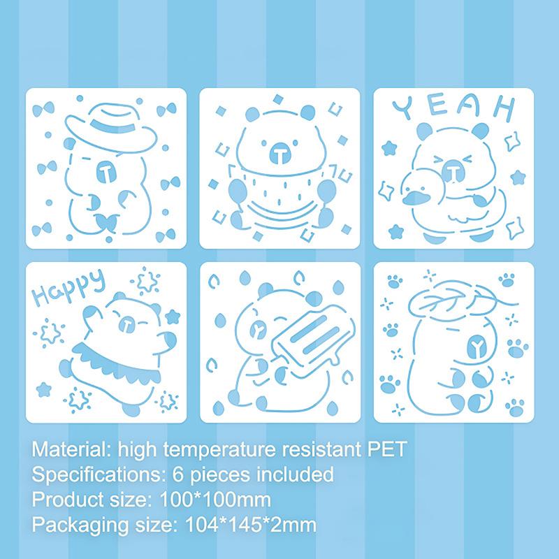 

6 листов симпатичных выдолбленных капибара картины штампы трафареты сделай сам скретч штамп картина шаблон ручная роспись шаблон