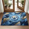 Manchester City Design Crystal Velvet Rug Soft Decorative Mat for Bedroom Entrance