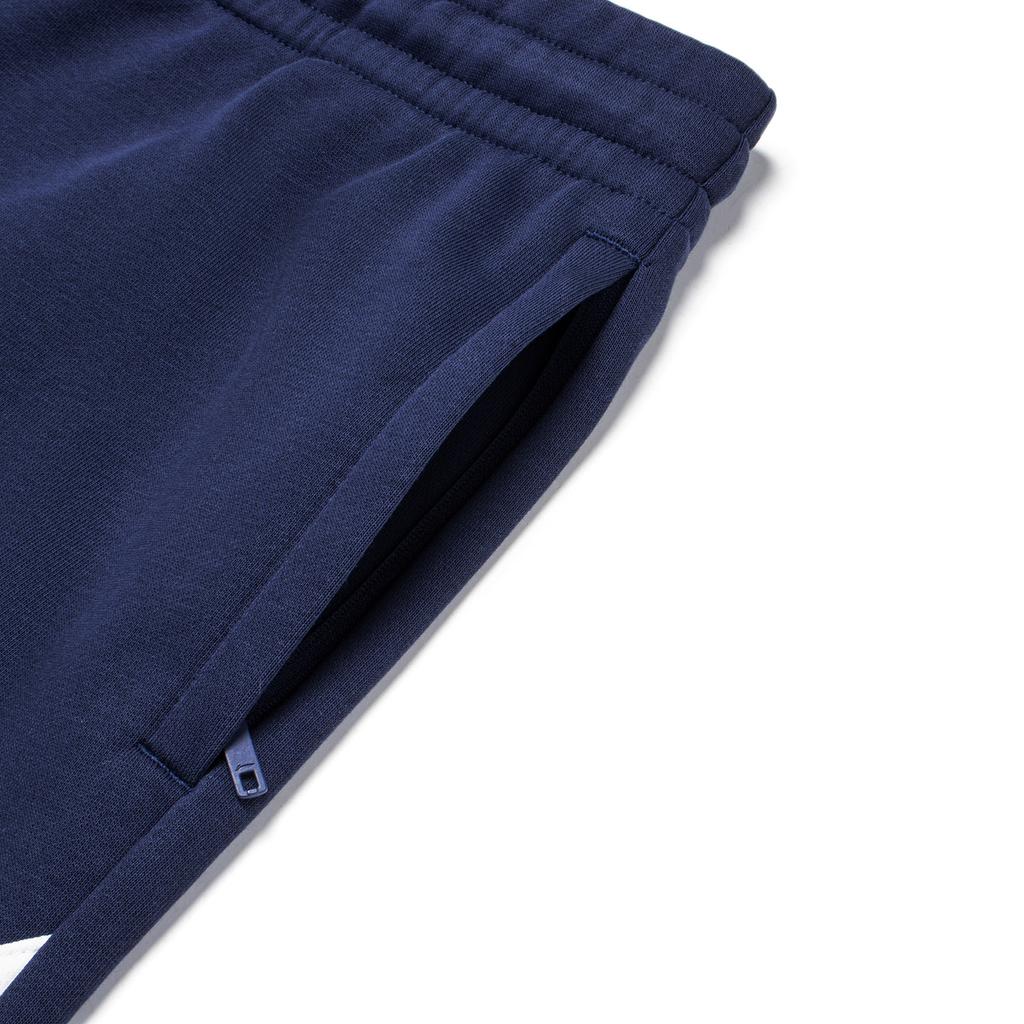 Li Ning Helg Ung Färgblock Rak Ben Snörning Mellanhög Avslappnade Shorts Herrshorts Djupblå AKSU613-2