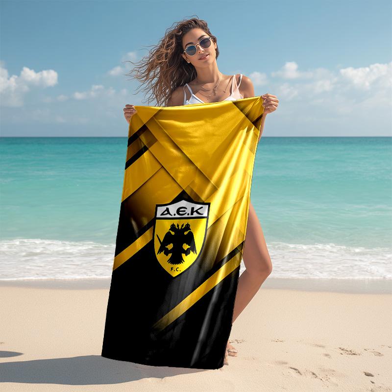 Proof Beach Towel with AEK FC LOGO Pattern - Soft,absorbent,quick-drying,machine Washable - Perfect for Swimming,camping,bathing
