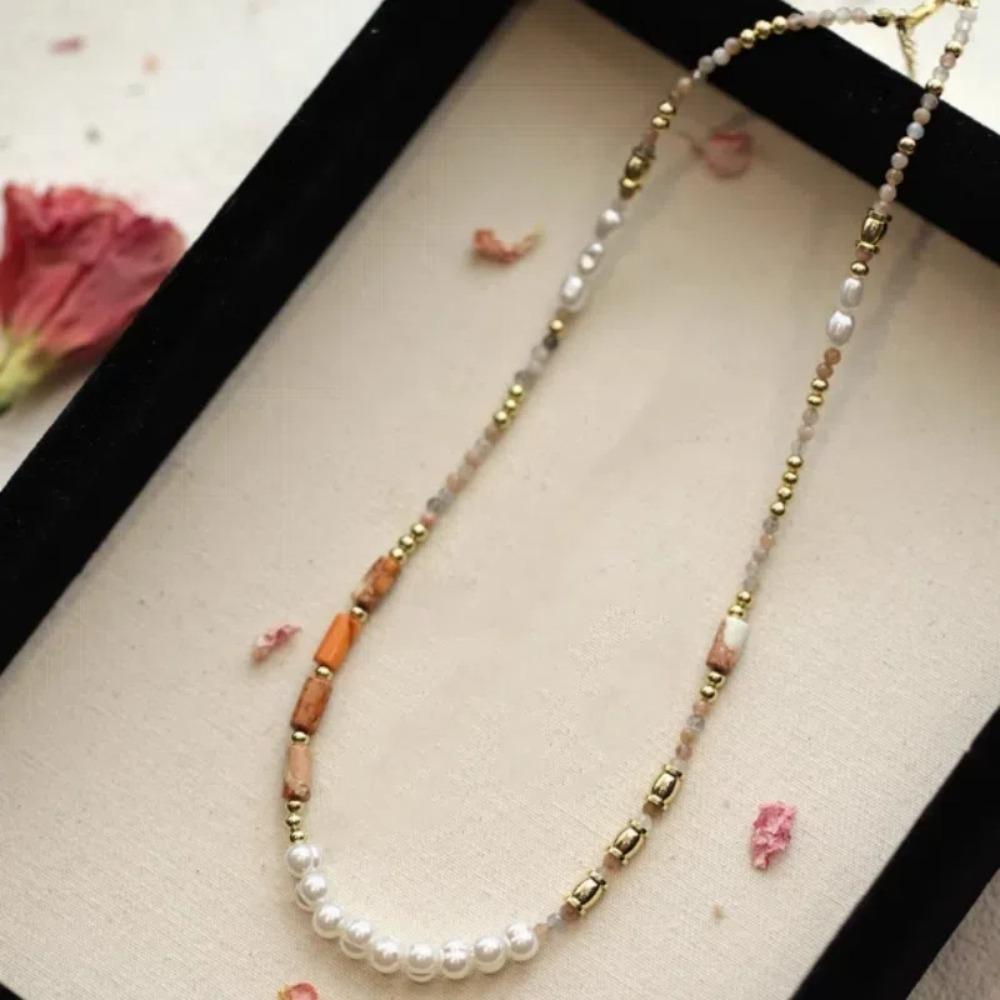 Pendant Beads Choker Simple Collarbone Chain Temperament Pearl Beaded Necklace  Gifts