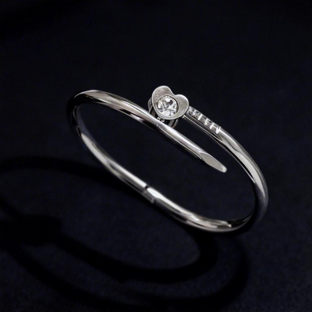 Bracciale da Donna Semplice e alla Moda in Acciaio Inossidabile con Intarsi di Strass - Gioiello con Fibbia in Titanio Anti-Sbiadimento