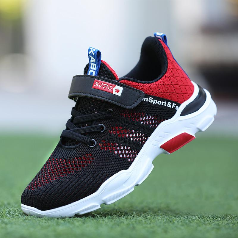 Summer Popular Hollowed-out Children's Single-net Frame Shoes Medium and Large Children's Flying Weaving Catwalk Double-net Sports Shoes Boys' Shoes
