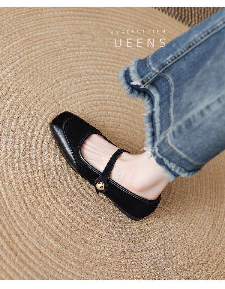 Women's 2025 Spring Red Mary Jane Flats - Versatile Evening & Skirt Match Shoes