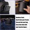 Camping Hip Flask 6 7 8oz Stainless Steel Black Hip Flask Set Leakproof Hip Flask with Funnel Alcohol Drinking Flask JT470