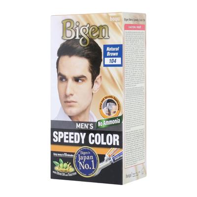 Herren Speedy Haarfarbe Naturbraun 80g Ammoniakfreie Creme-Färbung mit Applikatorkamm für schnelle Grauabdeckung