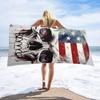 American Flag Skull Beach Towel Oversized Absorbent Towels Quick Dry Pool Towel Lightweight Bath Towels Sandproof Beach Blanket