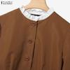 ZANZEA Women Long Sleeve Blouse and Skirts Casual Two Piece Suit Sets