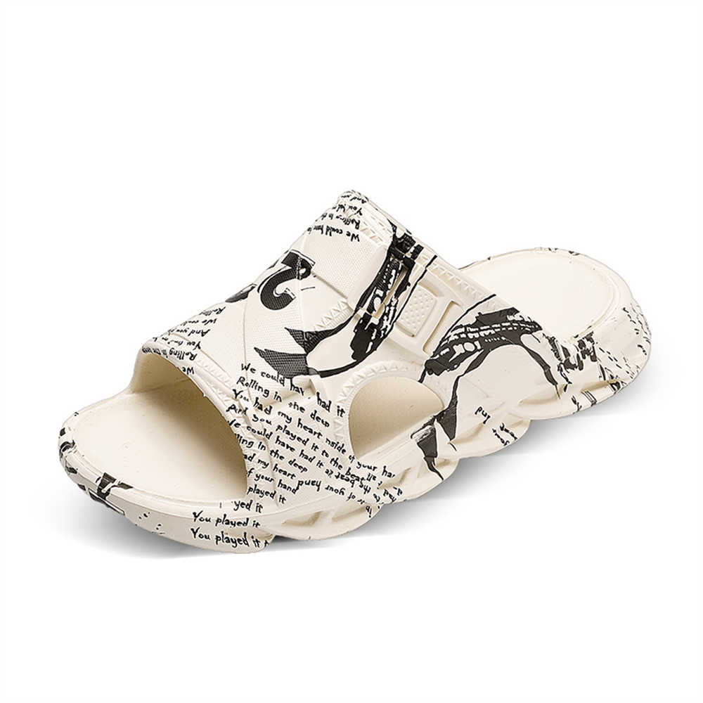 Fashion EVA Graffiti Sea Sandals Blue Slippers Autumn Shoes Men Sneakers Sport Pas Cher Team Luxe Due To Exercise Real Shows