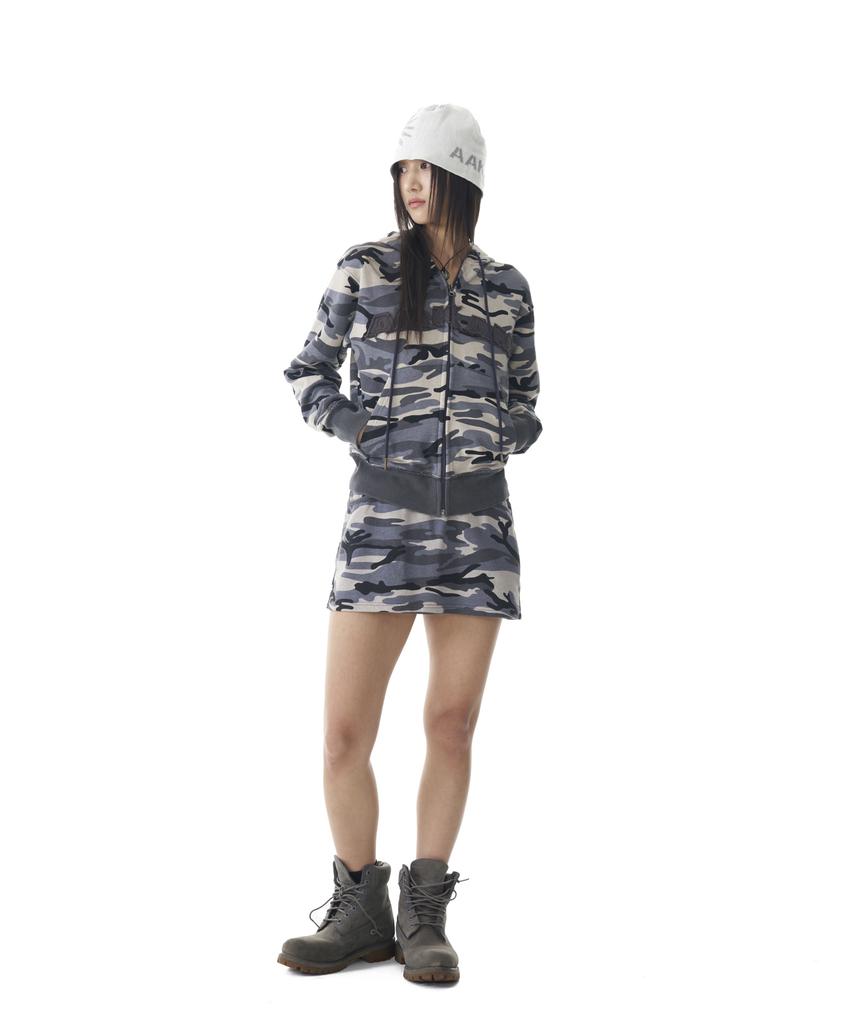 Akam Camouflage Logo Sweat Skirt (Gray)