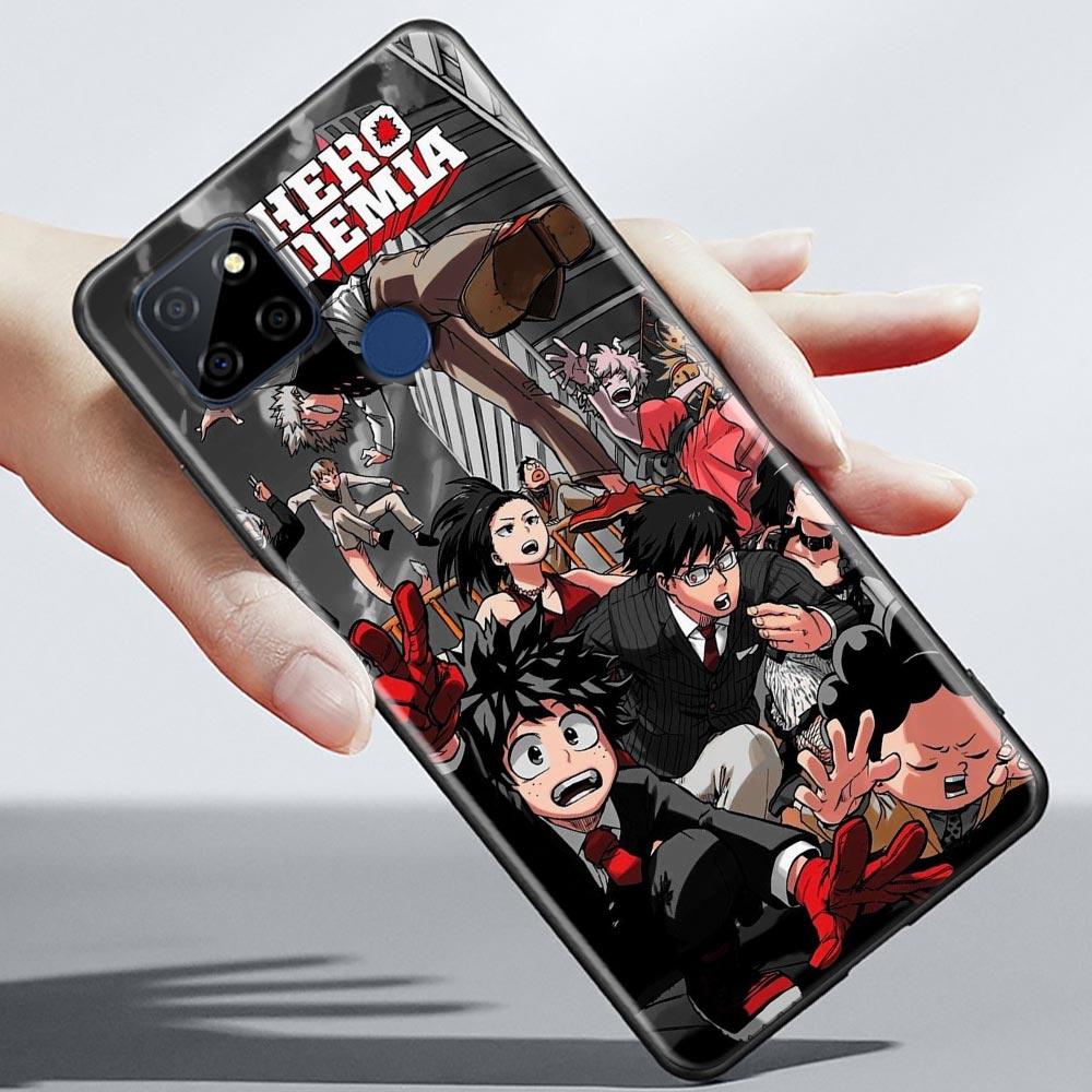 Husa de telefon My Hero Academia Anime pentru OPPO Realme 5 6 7 7i 8 8i 9 9i V25 F9 F17 F19 5G 4G Pro Narzo Speed, funda neagră moale