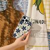 Navy Flower & Olive Leaf Phone Case for IPhone 17AIR 16E 16 15 14 13 12 11 17 Pro Max Plus Double-layer Back Cover