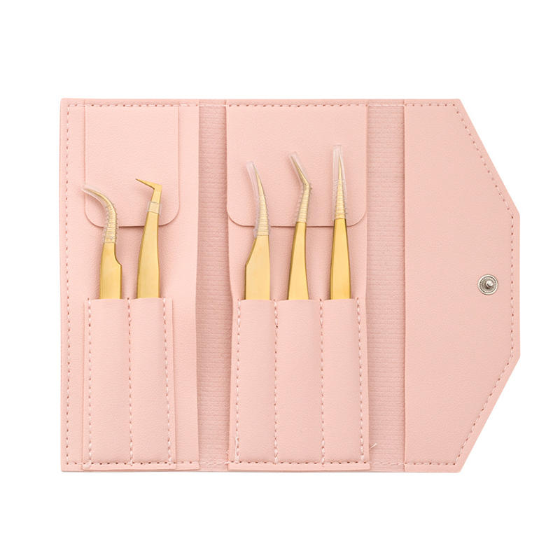 5/6PCS Eyelash Extension Tweezers Set Lash Applicator Stainless Curved Straight For Eyelash false Clip Makeup Nail Art Tools
