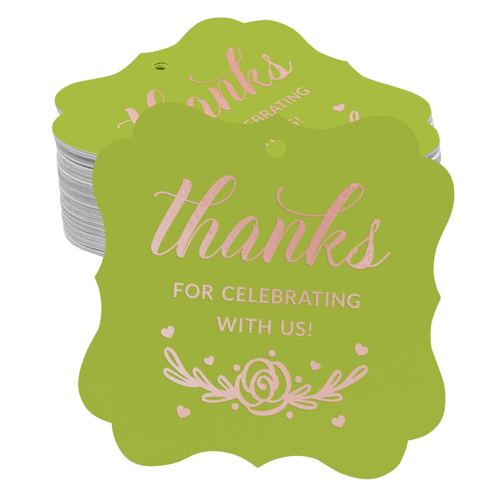Inkdotpot Real Gold Foil Thanks For Celebrating With Us Bridal Shower-Baby Shower-Retirement-Wedding-Birthday Tags
