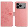 For iPhone 17 Pro Max Case Wallet Stand Imprinted Butterfly Flower PU Leather Phone Cover