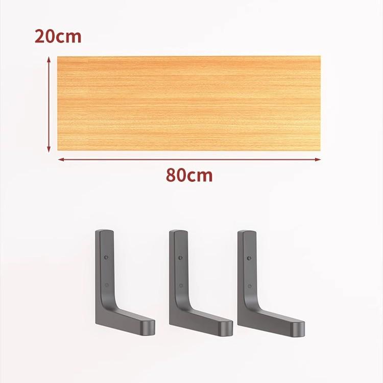 Paint-Free Floating Wall Shelf: Wooden Wall-Mounted Bookshelf and Storage Plank